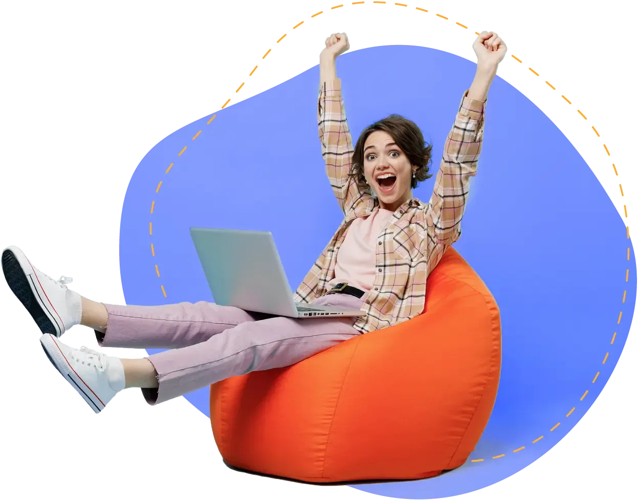 Person learning English from home